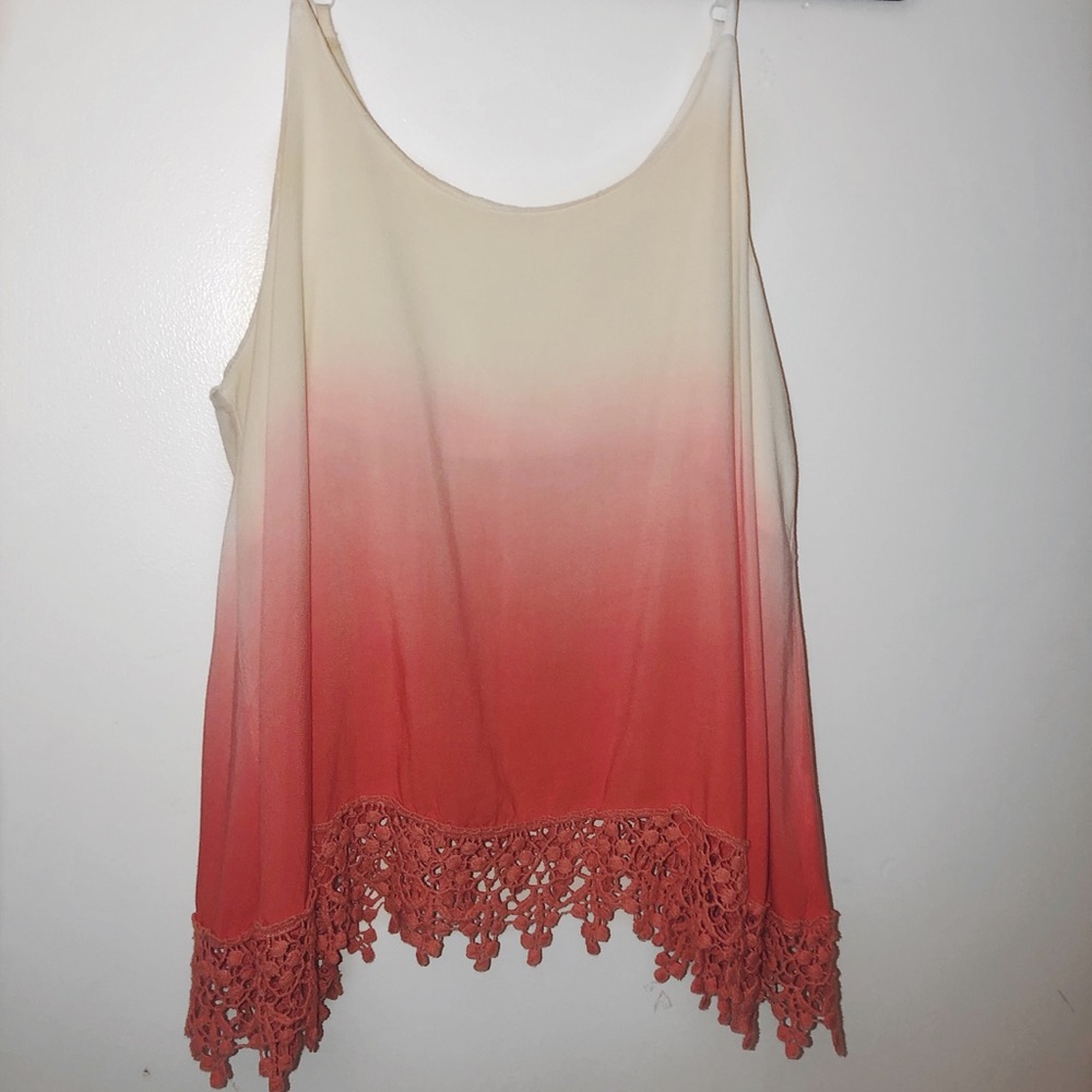 White / Pink Ombré Tank